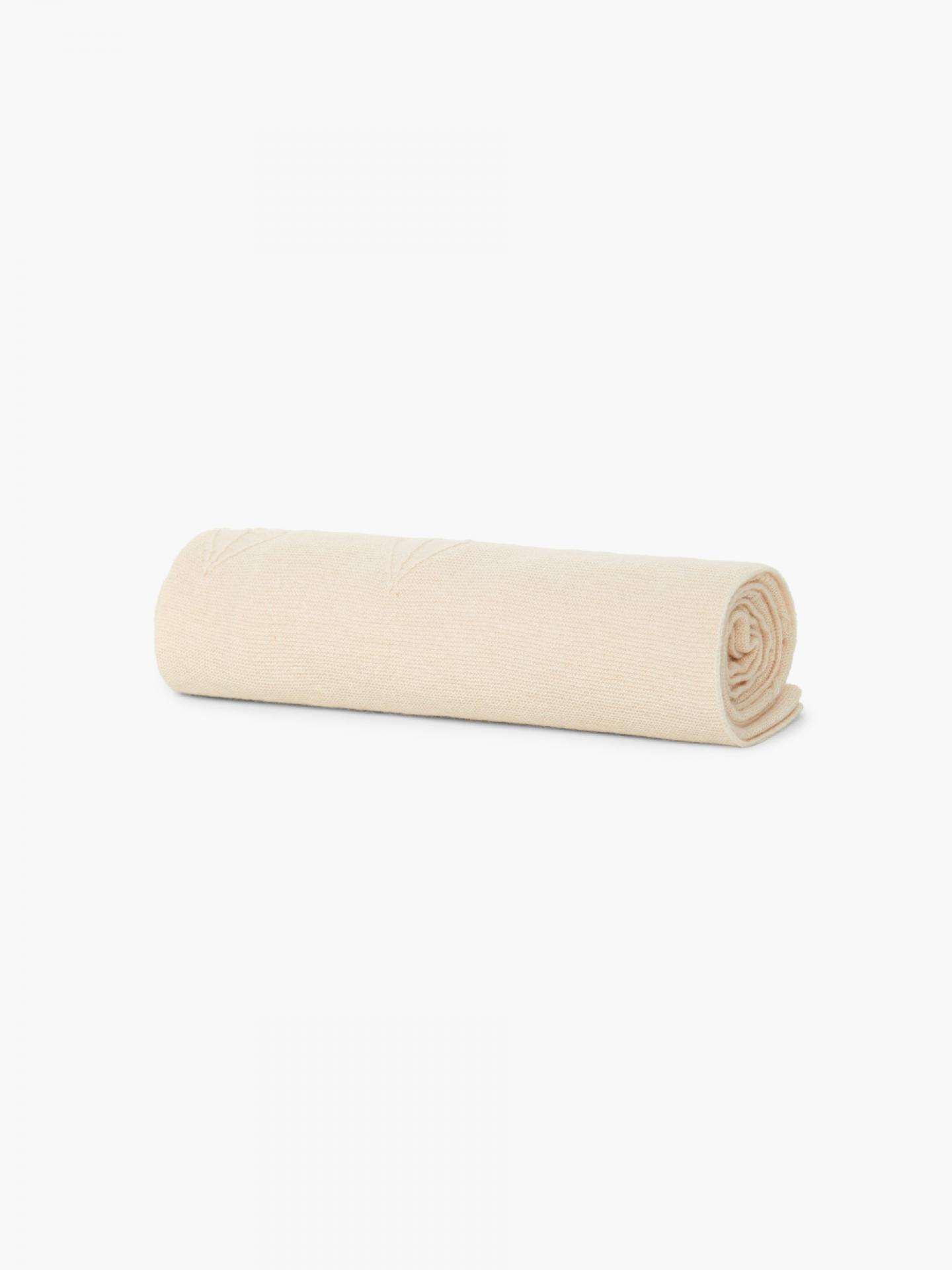 Manta tejida en mezcla de lana y cachemir beige SERENITY