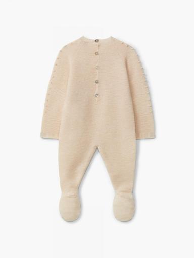 Pelele de bebé tejido en mezcla de lana y cachemir beige SERENITY [1]
