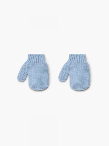 Manoplas tejidos en lana merino celestes
