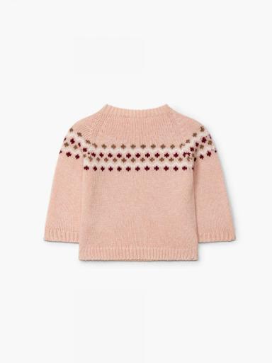 Jersey jacquard tejido en lana merino rosa suave [1]