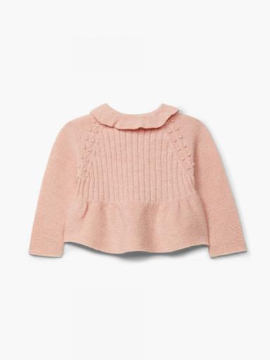 Jersey de punto de lana merino rosa suave