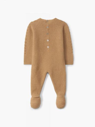 Pelele de bebé tejido en mezcla de lana y cachemir camel SERENITY [1]