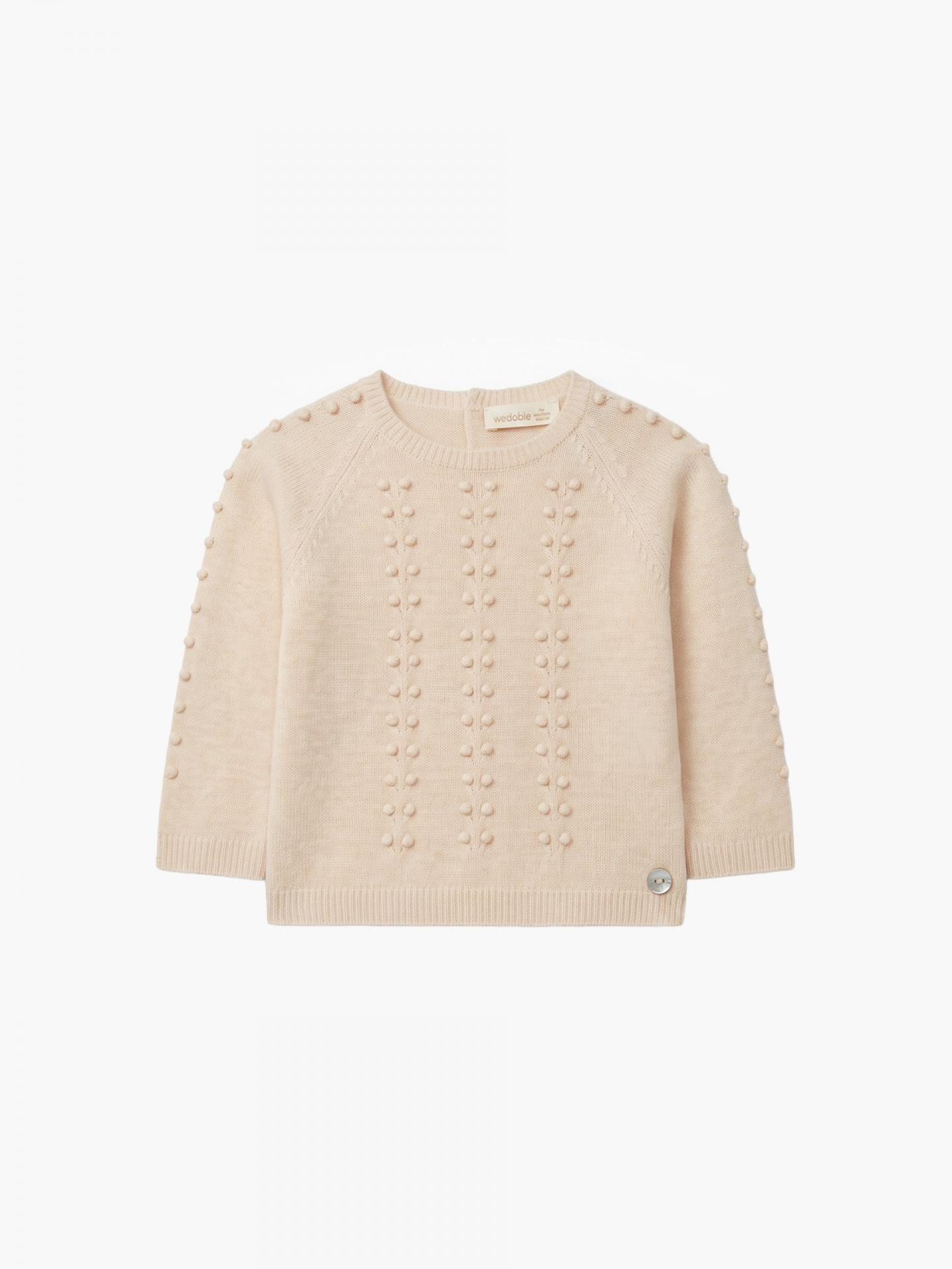 Jersey de punto de mezcla de lana y cachemir beige SERENITY