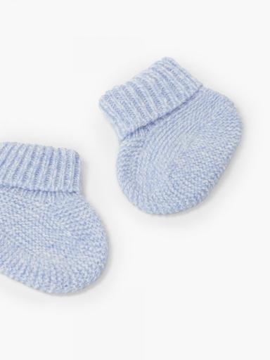 Botitas/patucos tejidos en lana merino celeste [1]