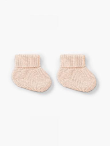 Botitas/patucos tejidos en lana merino rosa [0]