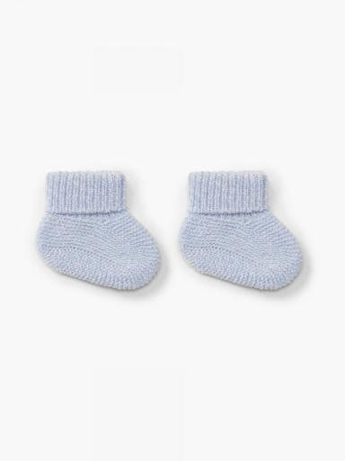 Botitas/patucos tejidos en lana merino celeste