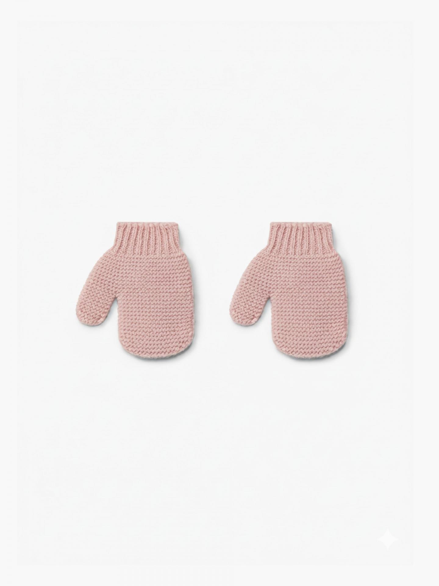 Manoplas tejidos en lana merino rosas
