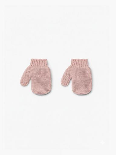 Manoplas tejidos en lana merino rosas