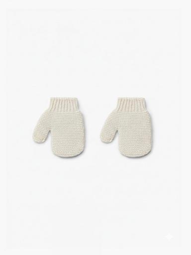 Manoplas tejidos en lana merino perla