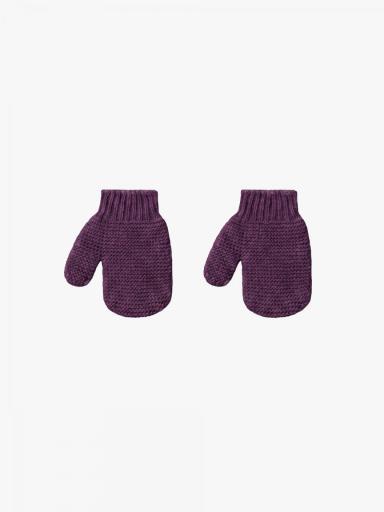 Manoplas tejidos en lana merino burdeos