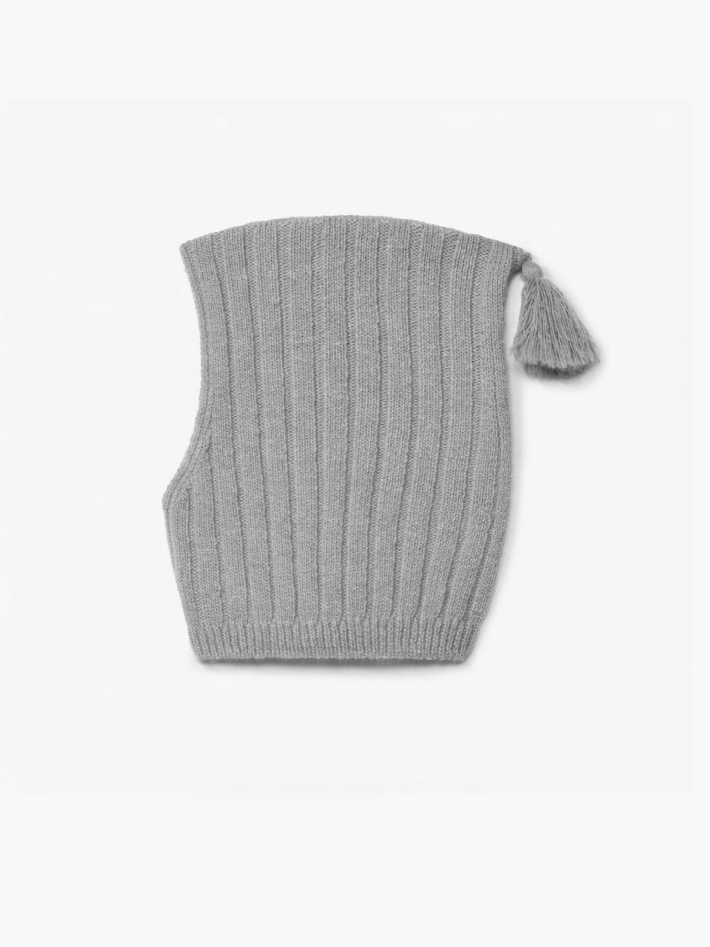Pasamontañas tejido en lana merino gris
