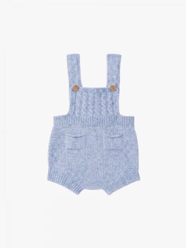 Ranita/peto de tirantes tejido en lana merino celeste