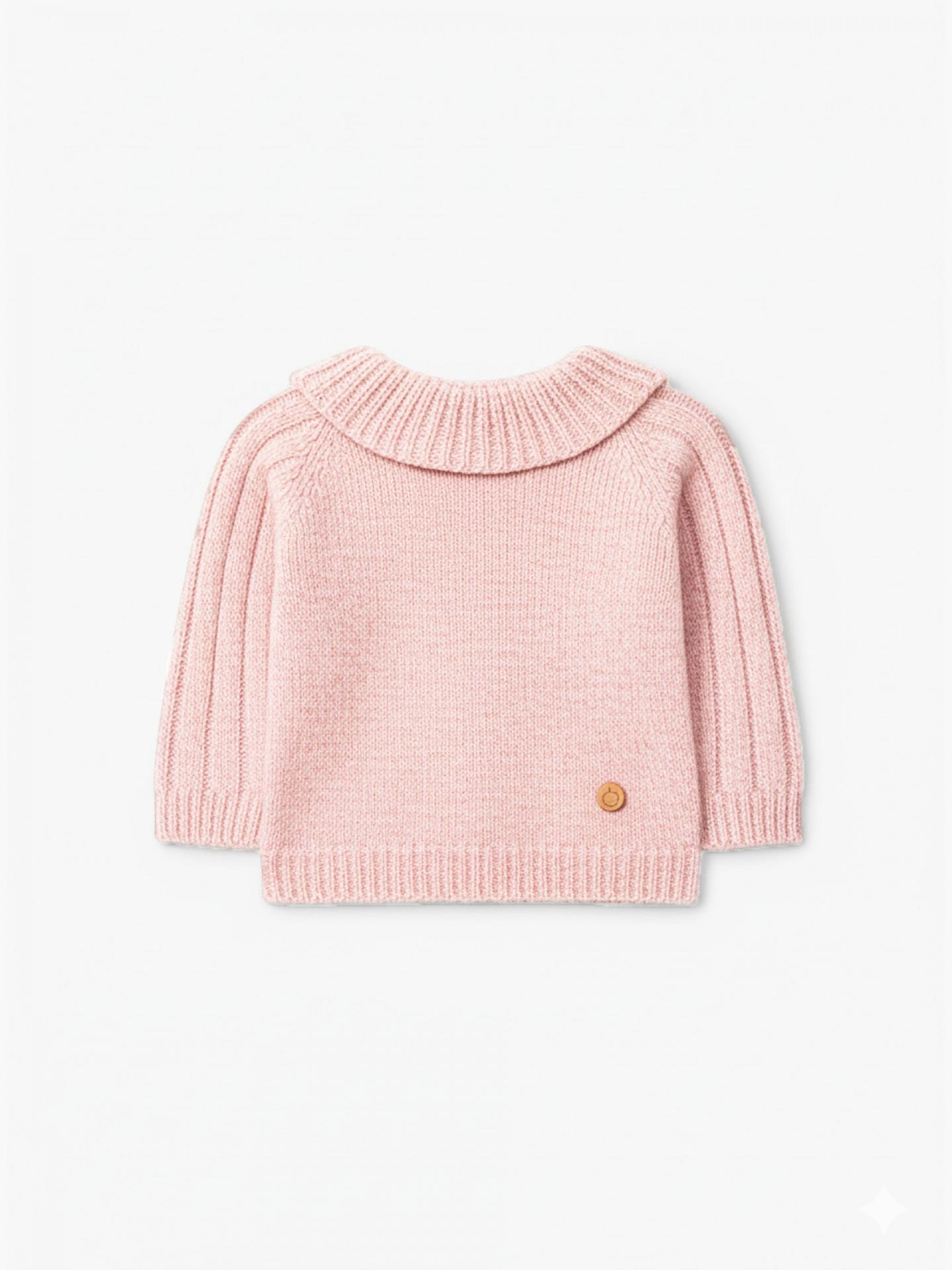 Jersey de punto de lana merino rosa