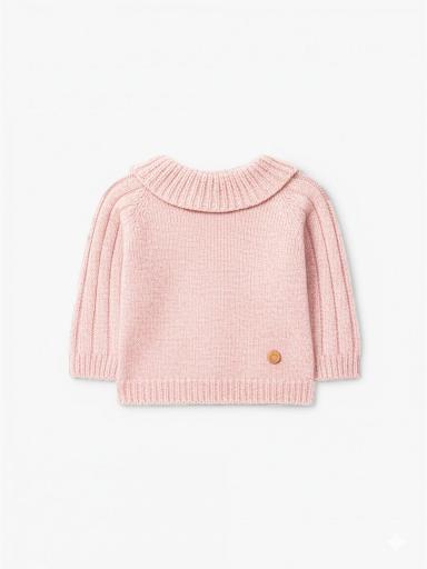 Jersey de punto de lana merino rosa