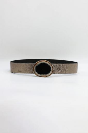 Cinturón jeans bronce ágata natural