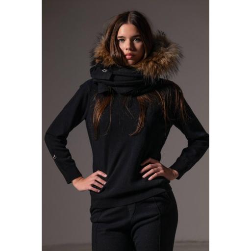 Pashmina capucha cashmere ébano [2]