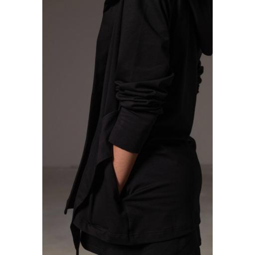 Cardigan cotton belt negro [2]