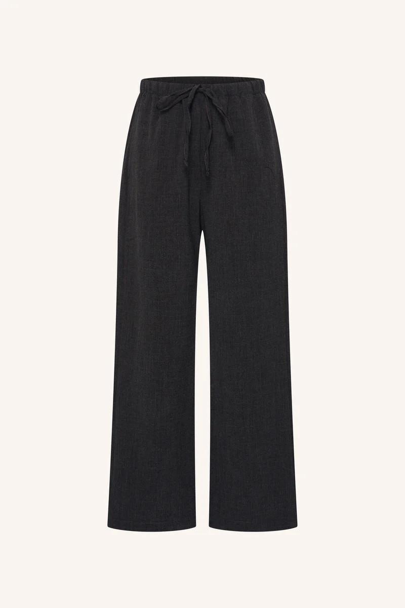 Pantalones de espiga negra Herringbone