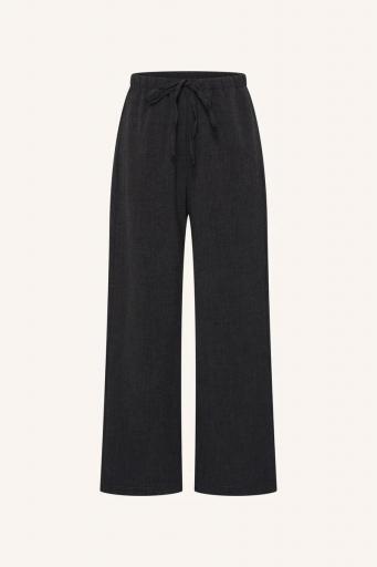 Pantalones de espiga negra Herringbone
