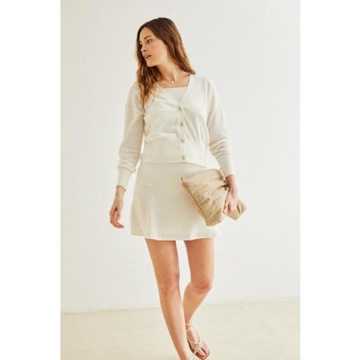Mini falda de punto blanco Florence [1]