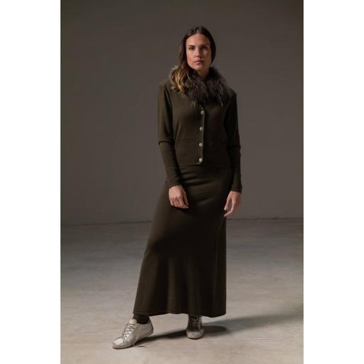 Falda larga jogger cashmere army [1]