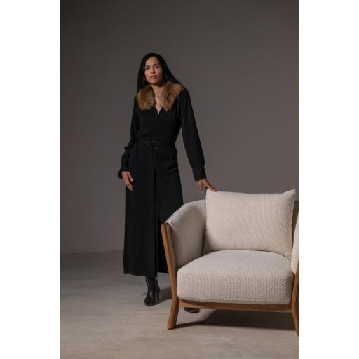 Vestido camisero cashmere ébano