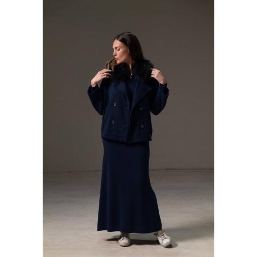 Abrigo cropped cashmere navy [2]