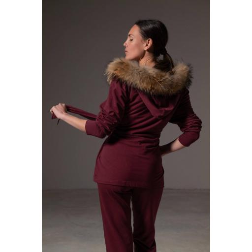 Cardigan cotton belt burgundy [2]