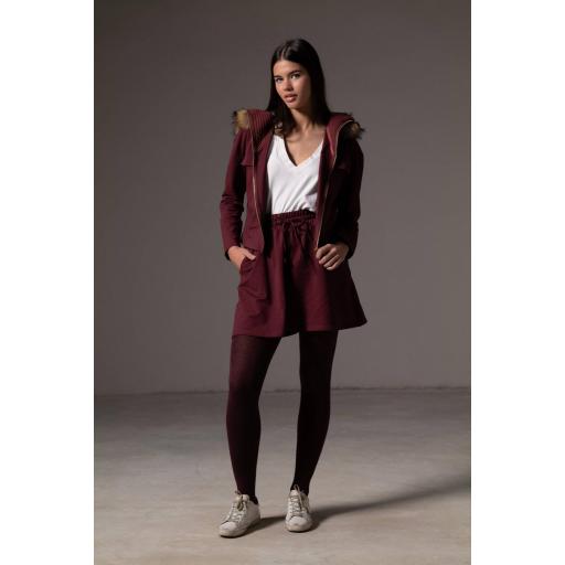 Cardigan cotton belt burgundy [1]