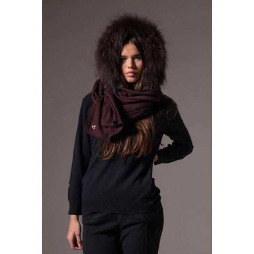 Pashmina capucha cashmere grape [0]