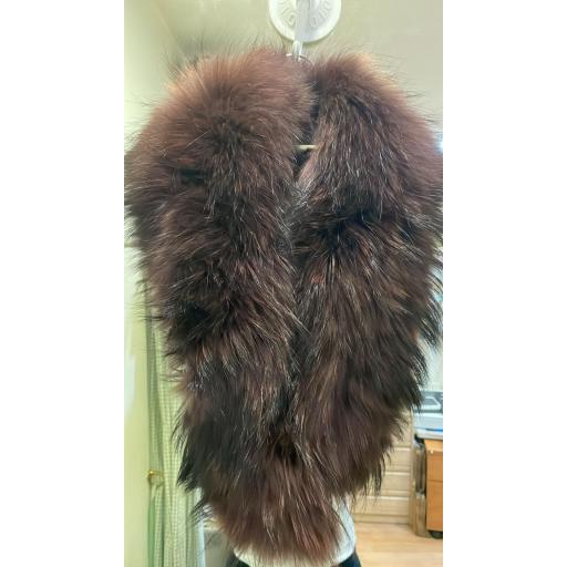 Maxi cuello piel natural burgundy