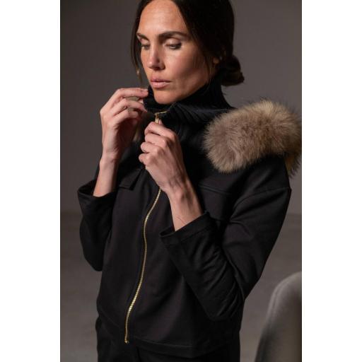 Chaqueta cotton cropped negra [2]