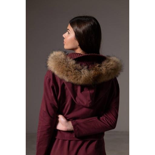 Chaqueta cotton cropped burgundy [2]