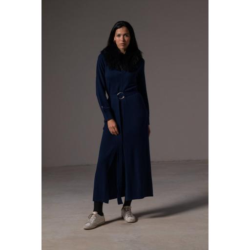 Vestido camisero cashmere navy