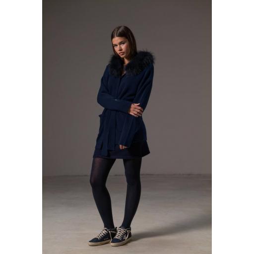 Midi cardigan cashmere navy [0]