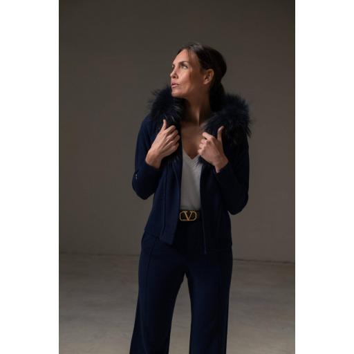 Bolero capucha cashmere navy