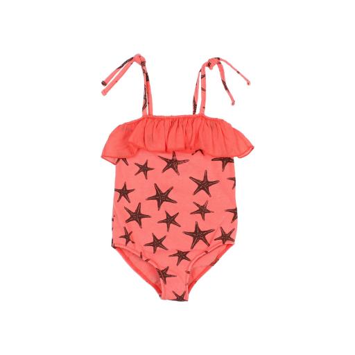 Bañador estampado estrellas de mar color soft coral