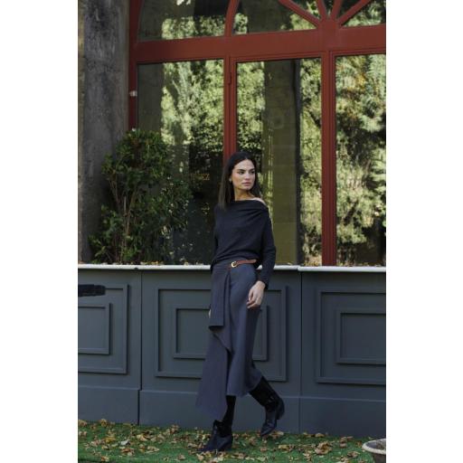Falda hebilla jazmín gris [0]