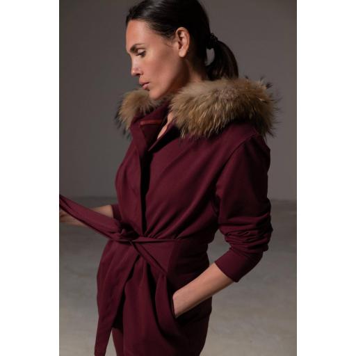 Cardigan cotton belt burgundy [3]