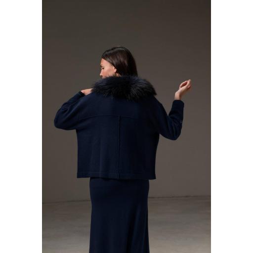 Abrigo cropped cashmere navy [1]