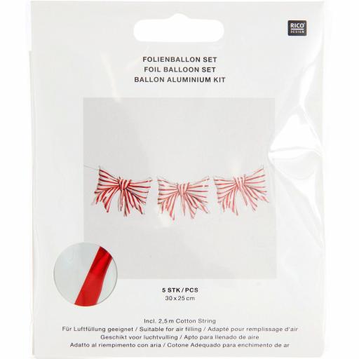 Guirnalda lazos de rayas blancas y rojas [1]