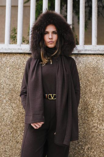 Pashmina capucha cashmere new mocca  [3]