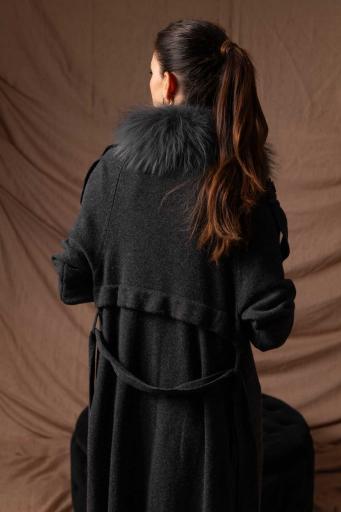 Long cashmere trench dark grey [2]