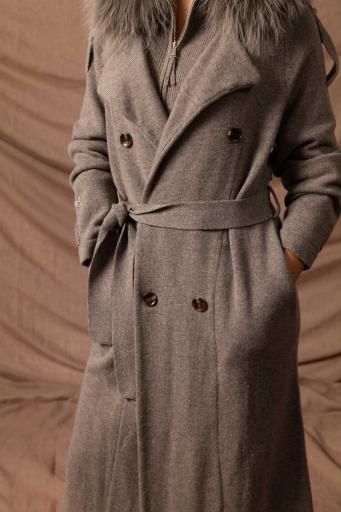 Long cashmere trench taupe vigoré [1]