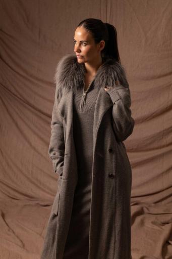 Long cashmere trench taupe vigoré [3]