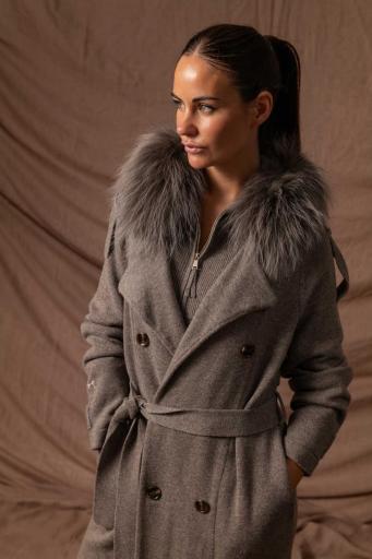 Long cashmere trench taupe vigoré [4]