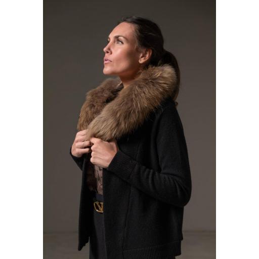Bolero capucha cashmere ébano [1]