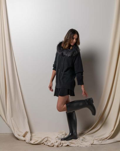 Jersey over bolsillo cashmere negro [0]