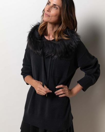 Jersey over bolsillo cashmere negro [2]