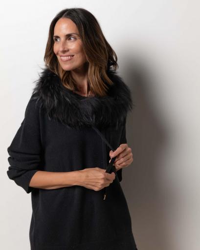 Jersey over bolsillo cashmere negro [1]